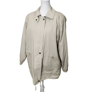 Towne From London Fog Light Khaki Zip In Liner Car Coat Wind Breaker  Size Med‎